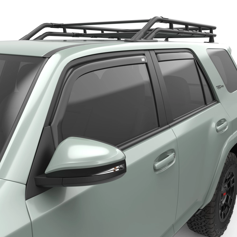 EGR 575221 - Dark Smoke Front & Rear In Channel Window Visors For 10-23 Toyota 4Runner