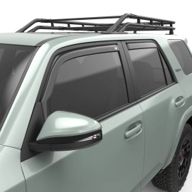 EGR 575221 - Dark Smoke Front & Rear In Channel Window Visors For 10-23 Toyota 4Runner