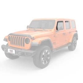 EGR 575251 - Dark Smoke Front & Rear In Channel Window Visors For 18-25 Wrangler|20-25 Gladiator