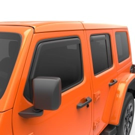EGR 575255 - Matte Black Front & Rear In Channel Window Visors For 18-25 Wrangler|20-25 Gladiator