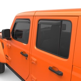 EGR 575255 - Matte Black Front & Rear In Channel Window Visors For 18-25 Wrangler|20-25 Gladiator
