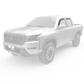 EGR 576041 - Dark Smoke Front & Rear In Channel Window Visors For 22-24 Nissan Frontier CC