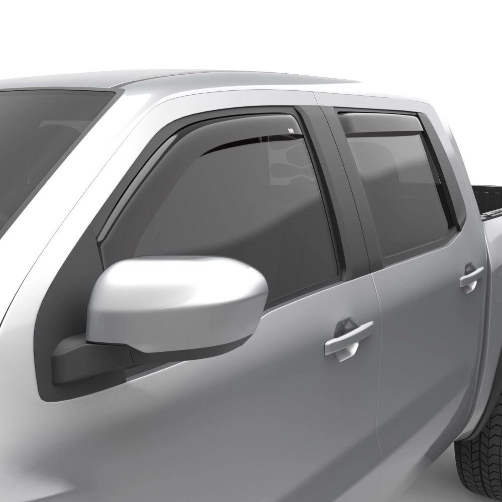 EGR 576041 - Dark Smoke Front & Rear In Channel Window Visors For 22-24 Nissan Frontier CC