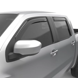EGR 576041 - Dark Smoke Front & Rear In Channel Window Visors For 22-24 Nissan Frontier CC