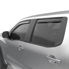 EGR 576041 - Dark Smoke Front & Rear In Channel Window Visors For 22-24 Nissan Frontier CC