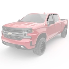 EGR 641691 - Dark Smoke Front & Rear Tape-On Window Visors For 19-23 GM Silverado / Sierra 1500