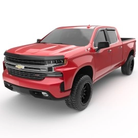 EGR 641691 - Dark Smoke Front & Rear Tape-On Window Visors For 19-23 GM Silverado / Sierra 1500