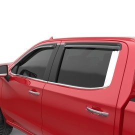 EGR 641691 - Dark Smoke Front & Rear Tape-On Window Visors For 19-23 GM Silverado / Sierra 1500