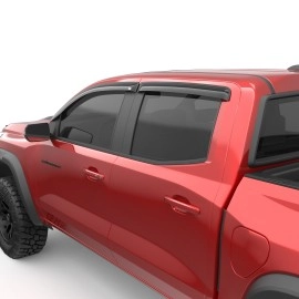 EGR 641791 - Dark Smoke Front & Rear Tape-On Window Visors For 23-24 Chevy Colorado|23-24 GMC Canyon