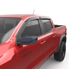 EGR 641791 - Dark Smoke Front & Rear Tape-On Window Visors For 23-24 Chevy Colorado|23-24 GMC Canyon