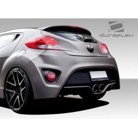 Duraflex 108847 - Turbo Look Rear Bumper Cover For 2012-2017 Hyundai Veloster - 1 Piece