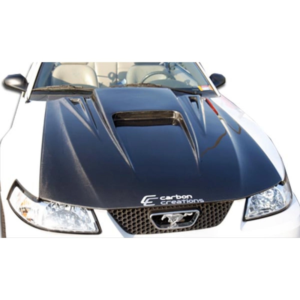 Carbon Creations 102722 - Spyder 3 Hood For 1999-2004 Ford Mustang - 1 Piece