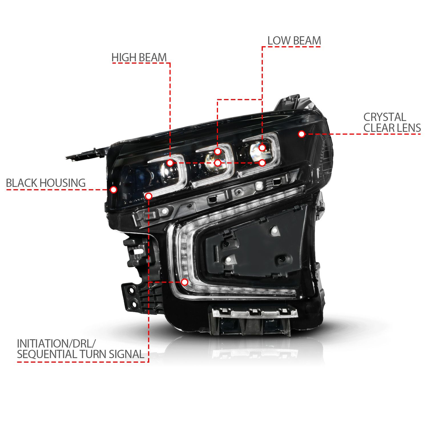 Anzo 111636X - Z-Series Full LED Projector Headlights w/ DRL